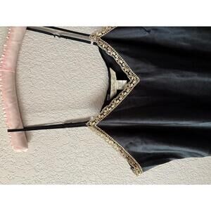 VTG Lane Bryant Intimates Green Slip Dress Embroidered Lace Trim Satin Sz 18/20